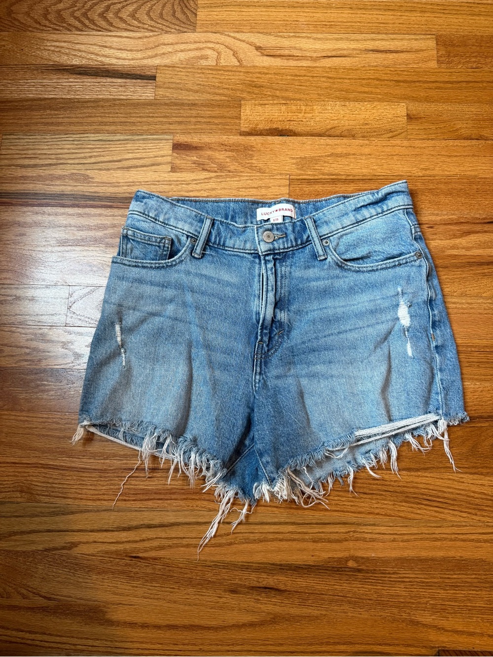 Lucky Brand Faded Blue Distressed Denim Cutoff Shorts